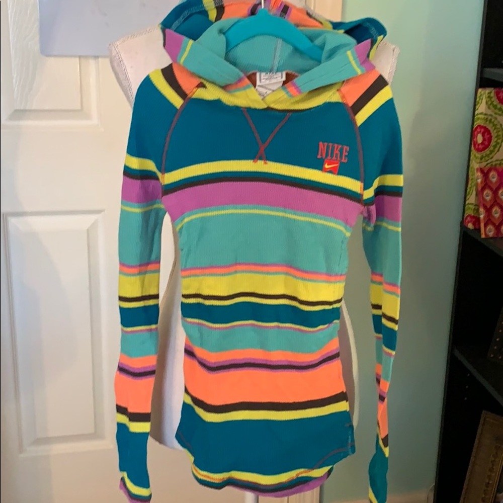 Nike EUC ribbed hooded stretchy tunic
